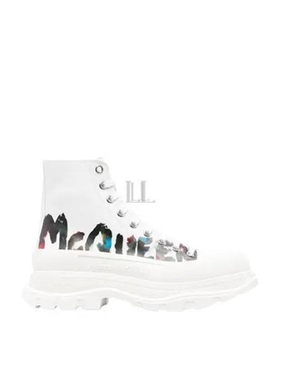 Graffiti Logo Tread Slick Walker Boots White - ALEXANDER MCQUEEN - BALAAN 2