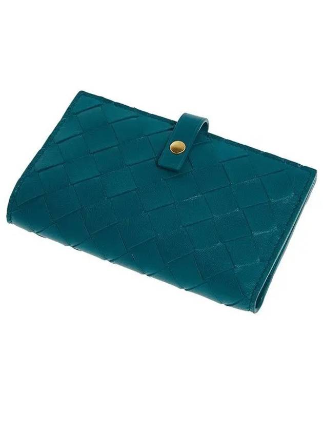 Intrecciato French Medium Wallet Blue - BOTTEGA VENETA - BALAAN 3