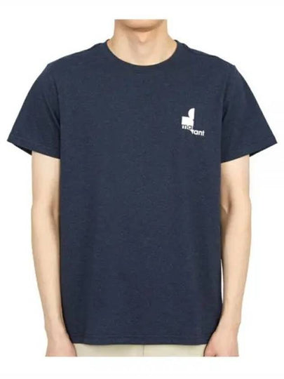 Zafferh Mini Logo Cotton Short Sleeve T-Shirt Navy - ISABEL MARANT - BALAAN 2