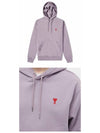 Small Heart Logo Cotton Hoodie Purple - AMI - BALAAN 5