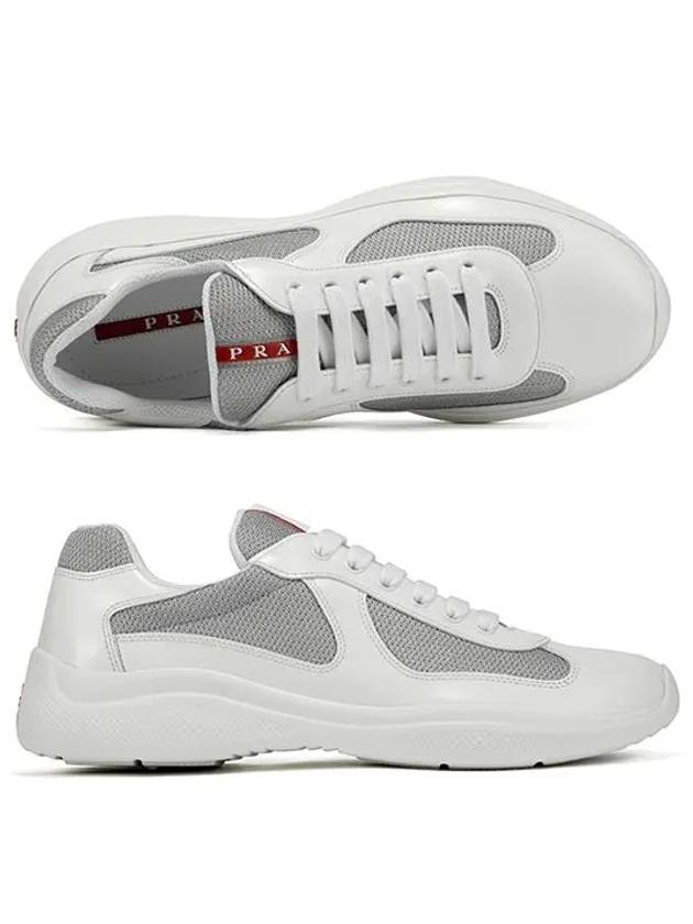 America's Cup Low Top Sneakers Silver White - PRADA - BALAAN 2