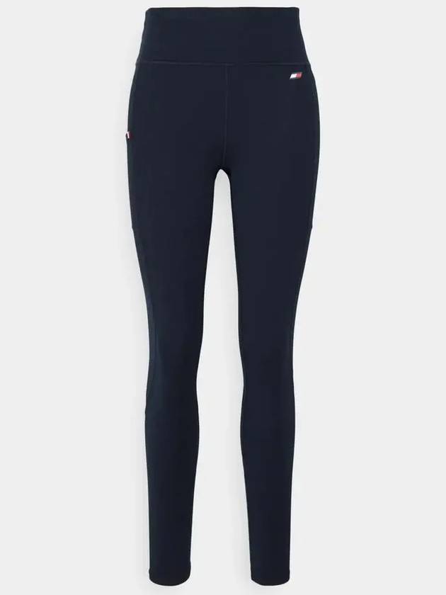 High Waist Mixed Ribbed Leggings Navy - TOMMY HILFIGER - BALAAN 6