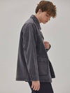 Square Pocket Work Denim Jacket Grey Black - CORK - BALAAN 3