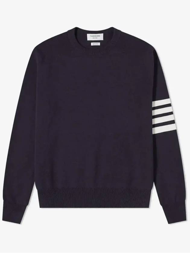 4 Bar Armband Milano Stitch Knit Top Navy - THOM BROWNE - BALAAN 2