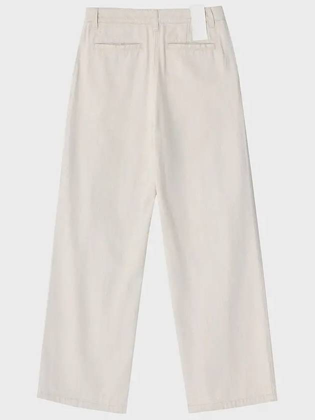 Sand Denim Wide Slacks Cream Beige - NOIRER FOR WOMEN - BALAAN 4