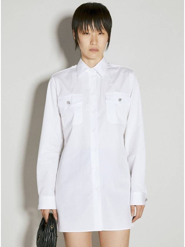 24 ss Classic Shirt WITH Decorative Buttons P478GX 126L F0009 B0110966062 - PRADA - BALAAN 1