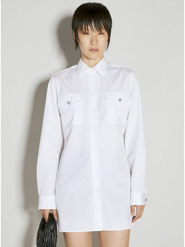 24 ss Classic Shirt WITH Decorative Buttons P478GX 126L F0009 B0110966062 - PRADA - BALAAN 1