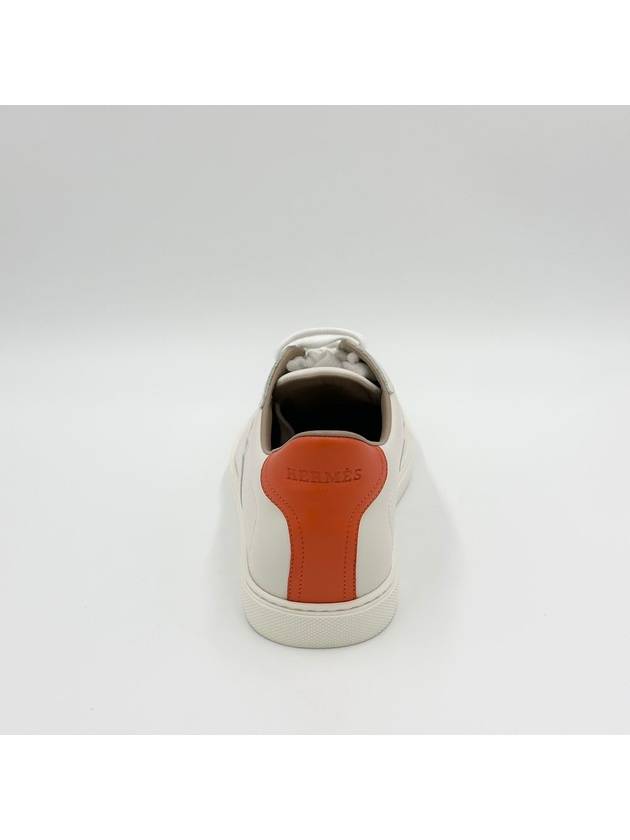 Men's Quicker Low Top Sneakers Blanc Orange - HERMES - BALAAN 6