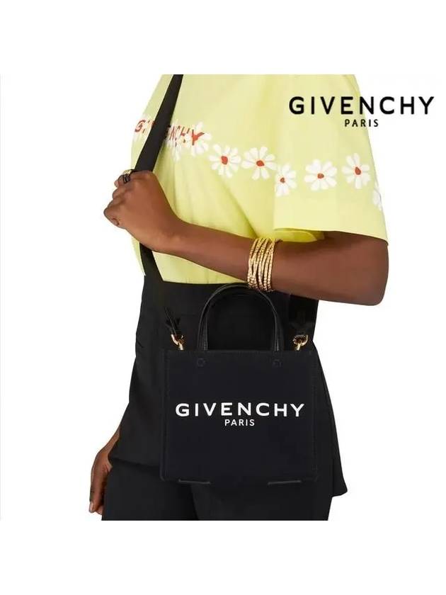 Mini G-Tote Shopping Bag In Canvas Black - GIVENCHY - BALAAN 9