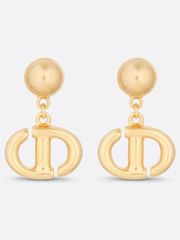 CD Navy Earrings Gold - DIOR - BALAAN 2