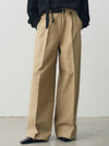 Heavy Chino One Chin Wide Pants Beige - NOIRER FOR WOMEN - BALAAN 2