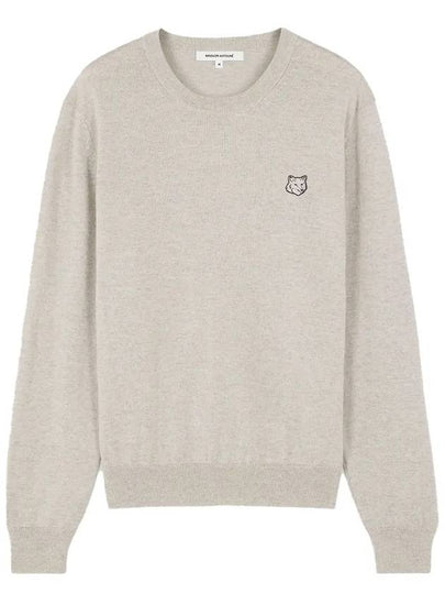 Bold Fox Head Wool Knit Top Light Grey - MAISON KITSUNE - BALAAN 2