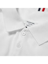 Men's Cotton Pique Center Bag Striped Short Sleeve Polo Shirt White - THOM BROWNE - BALAAN 3