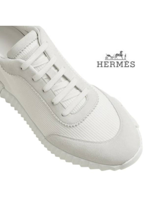 Bouncing Sneakers Mesh Suede Goatskin Blanc - HERMES - BALAAN 2