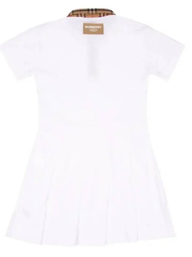 Kids Collar Check Polo Dress White - BURBERRY - BALAAN 3