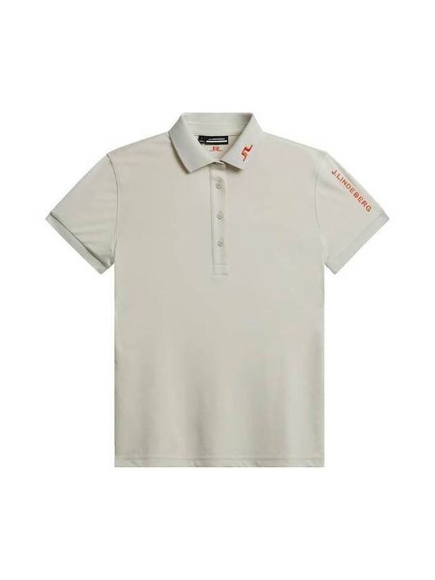 Women's Golf Tour Tech Polo Shirt Almond Milk - J.LINDEBERG - BALAAN 1