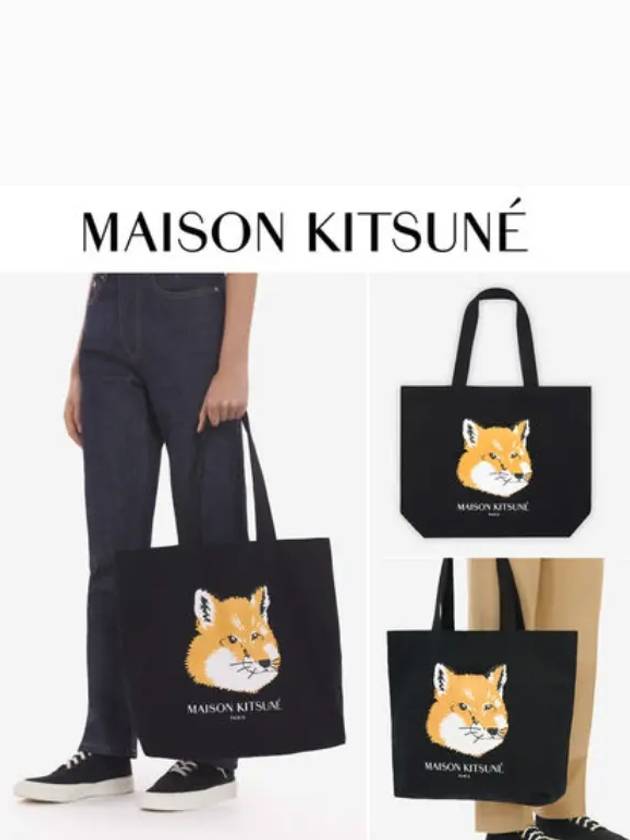 Fox Head Eco Tote Bag Black - MAISON KITSUNE - BALAAN 2