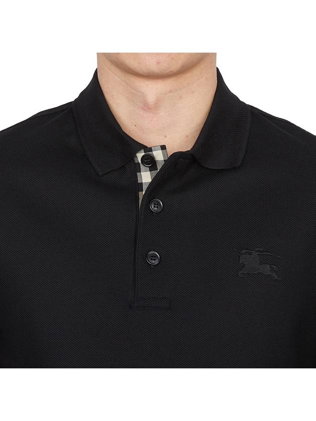 Cotton Polo Shirt Black - BURBERRY - BALAAN 7