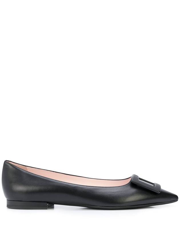 Gommettine Lacquered Buckle Soft Leather Ballerinas Black - ROGER VIVIER - BALAAN 2