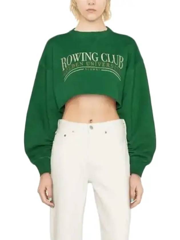 Crop Top Roundneck Long Sleeve T-Shirt Green - GOLDEN GOOSE - BALAAN 3