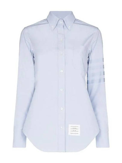 Diagonal Stripe Satin Weave Supima Oxford Shirt Light Blue - THOM BROWNE - BALAAN 2