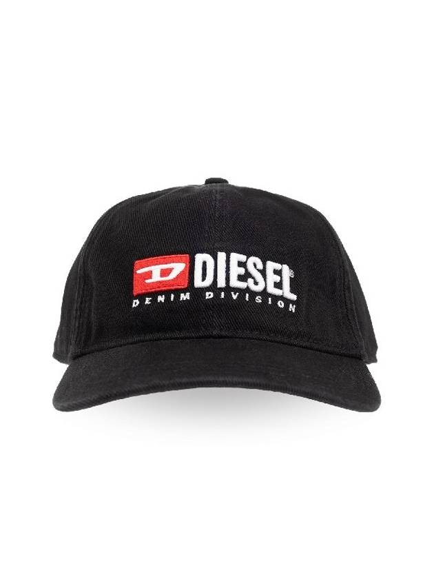 Corry Div Wash Logo Embroidery Base Ball Cap Black - DIESEL - BALAAN 2