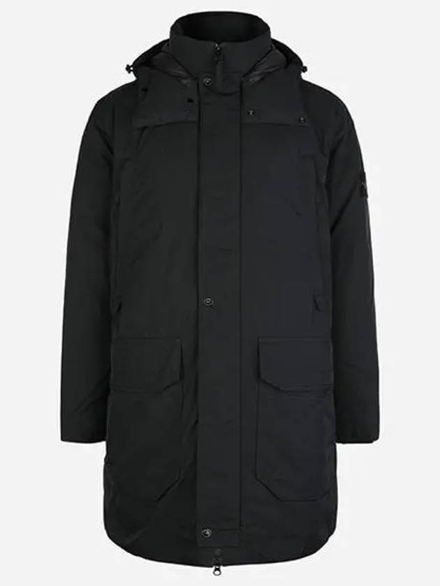 Polyester Micro Twill Long Down Parka Black - STONE ISLAND - BALAAN 2