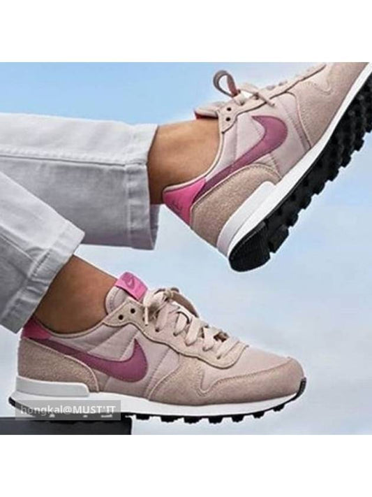 Internationalist Low Top Sneakers Fossil Stone Flamingo Pink - NIKE - BALAAN 2