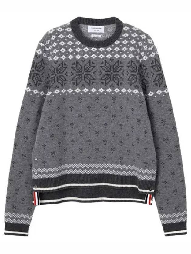 Fair Isle Crew Neck Merino Wool Knit Men - THOM BROWNE - BALAAN 1