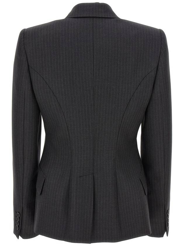 Striped Blazer Jacket Dark Grey - ALEXANDER MCQUEEN - BALAAN 3