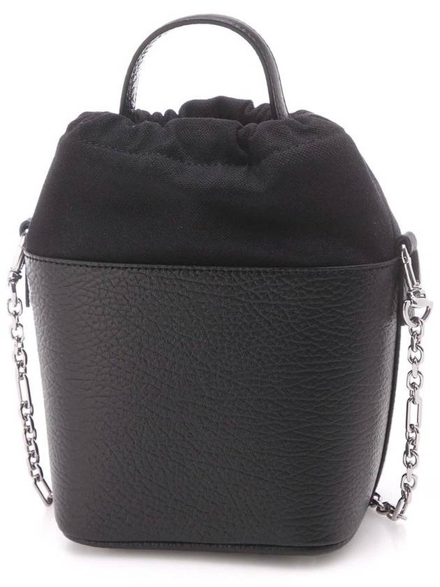 5AC Number Logo Texture Leather Bucket Bag Black - MAISON MARGIELA - BALAAN 4