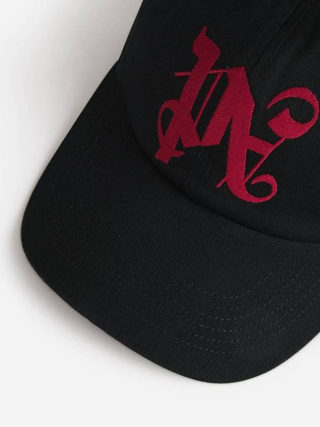 Embroidered monogram ball cap black - PALM ANGELS - BALAAN 5