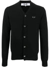 Black Heart Wappen Wool Cardigan Black - COMME DES GARCONS PLAY - BALAAN 1