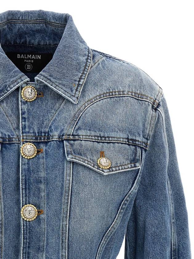 Balmain Peplum Denim Jacket - BALMAIN - BALAAN 3