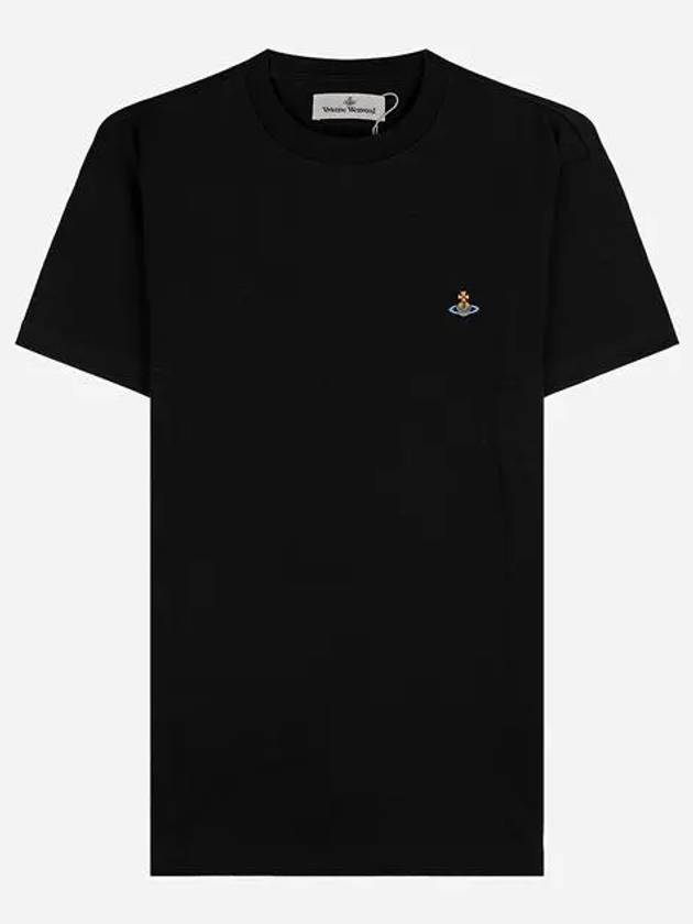 ORB Logo Cotton Short Sleeve T-Shirt Black - VIVIENNE WESTWOOD - BALAAN 2