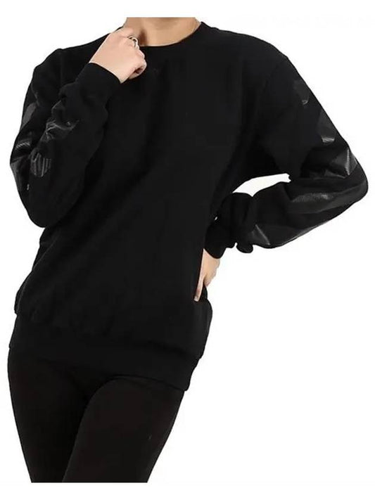 Women s diagonal arrow printing sweatshirt black - OFF WHITE - BALAAN 2