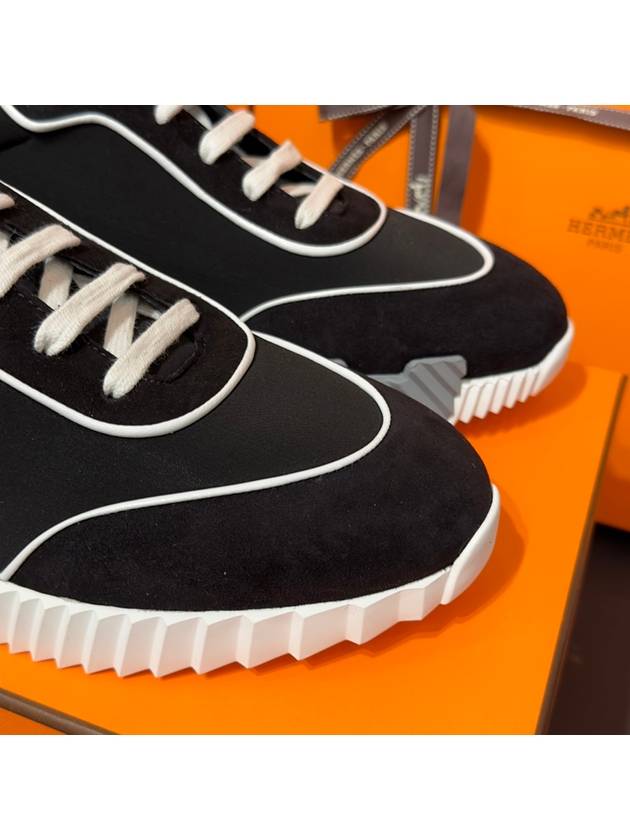 Men's Bouncing Sneakers Neoprene Black H Gray Twotone - HERMES - BALAAN 7