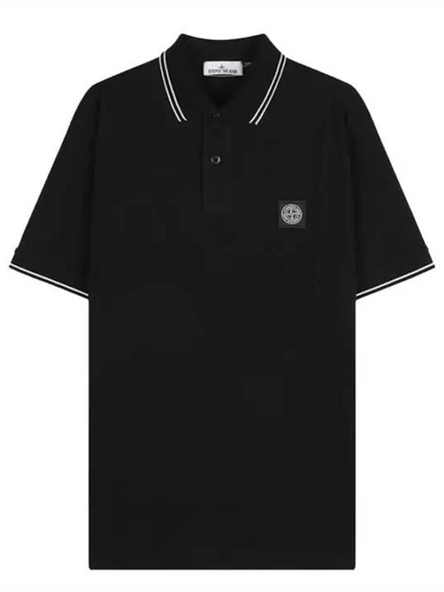 Logo Badge Polo Shirt Black - STONE ISLAND - BALAAN 2