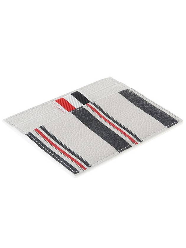 Caviar Leather Double Sided Card Wallet White - THOM BROWNE - BALAAN 4