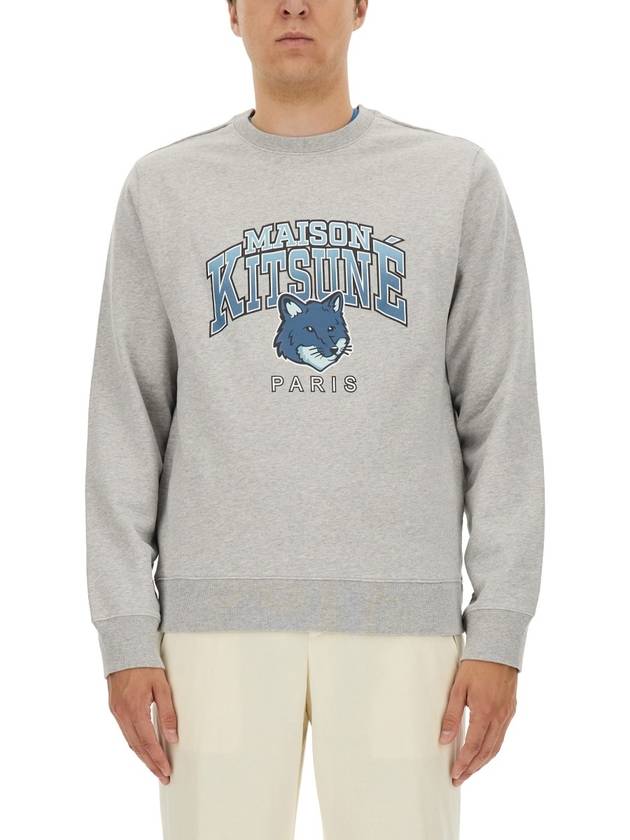 SWEATSHIRT WITH LOGO PRINT - MAISON KITSUNE - BALAAN 1