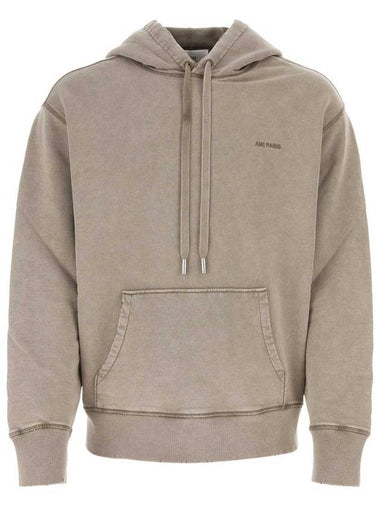 Fade Out Embroidery Logo Hoodie Grey - AMI - BALAAN 1