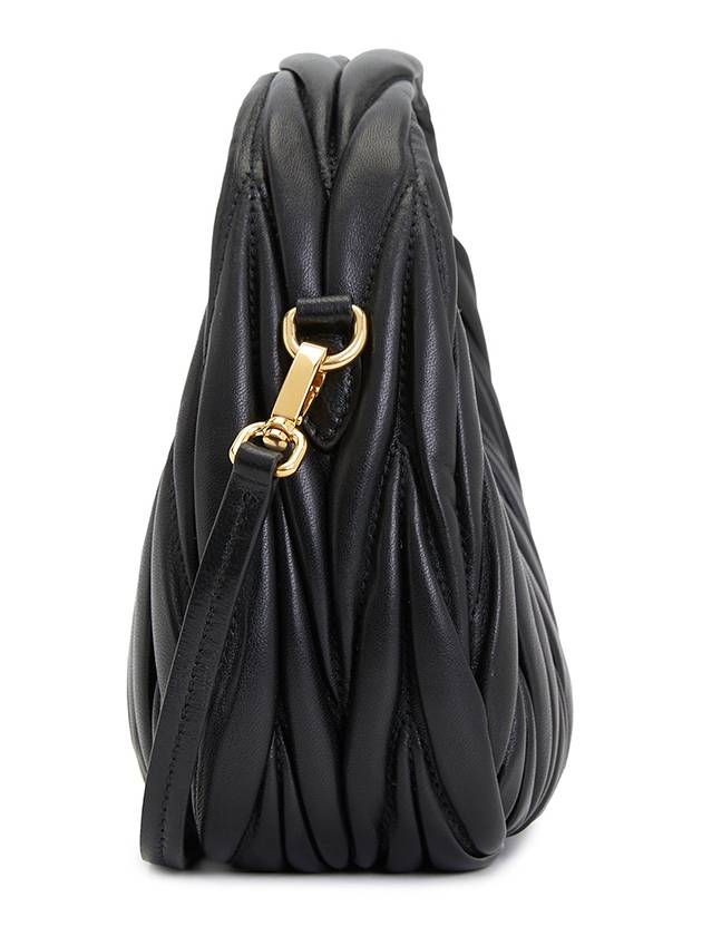 Wander Matelasse Nappa Leather Hobo Mini Bag Black - MIU MIU - BALAAN 3