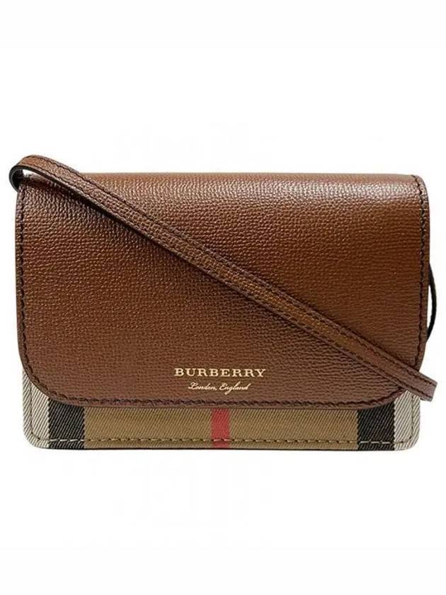 Hampshire House Check Crossbody Bag Tan Brown - BURBERRY - BALAAN 1