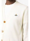 Embroided Logo Button Wool Cardigan Natural - VIVIENNE WESTWOOD - BALAAN 3