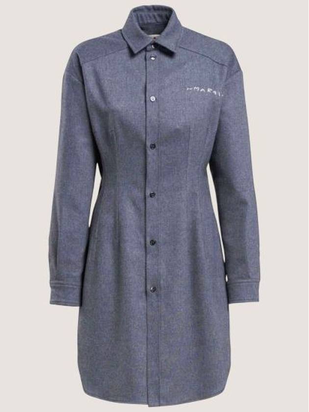 Logo Shirt Midi Dress Grey - MARNI - BALAAN 2