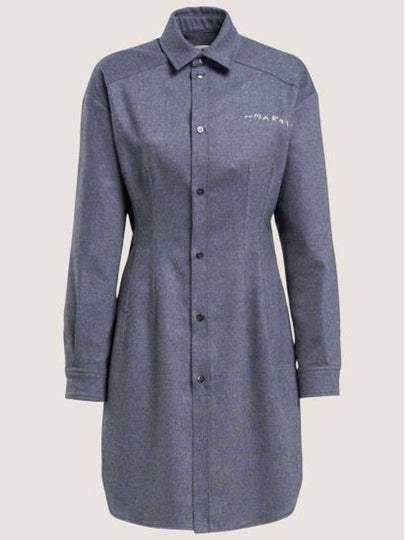 Logo Shirt Midi Dress Grey - MARNI - BALAAN 2