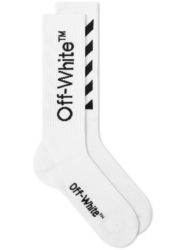 Striped Logo Long Socks White - OFF WHITE - BALAAN 2