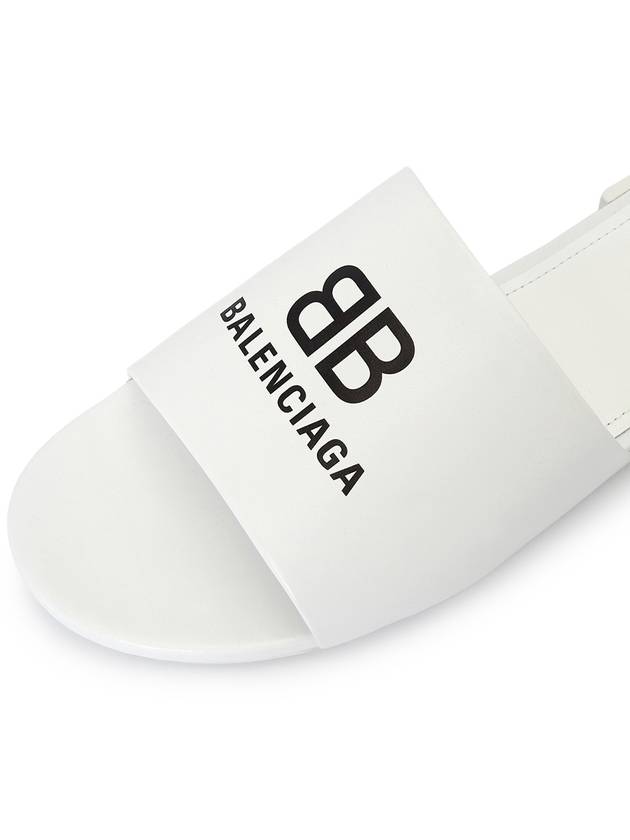 BB Logo Mule White - BALENCIAGA - BALAAN.