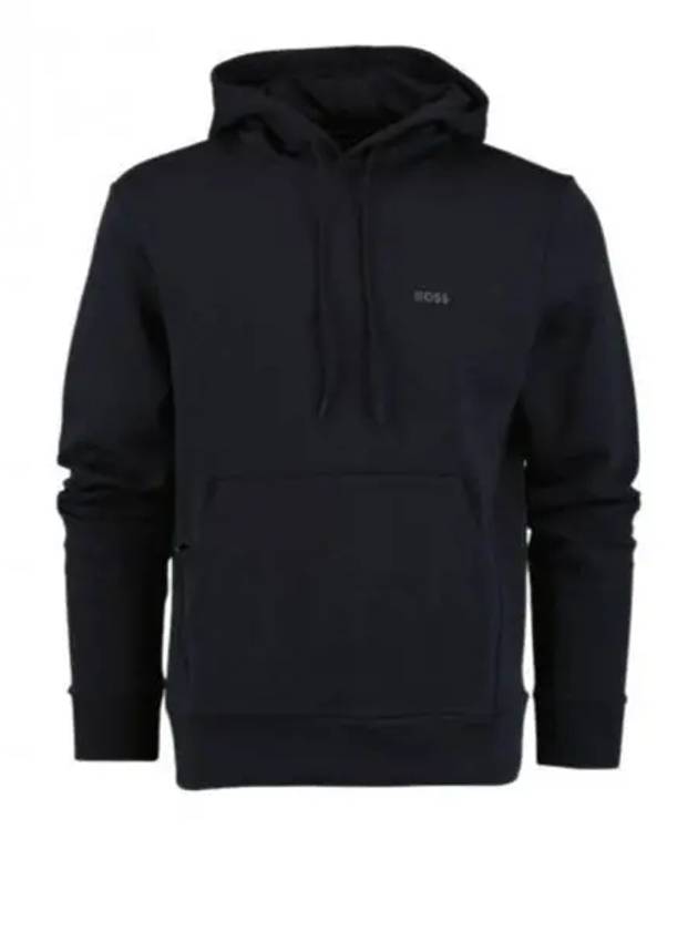 Logo Soody Stretch Cotton Hoodie Navy - HUGO BOSS - BALAAN 2