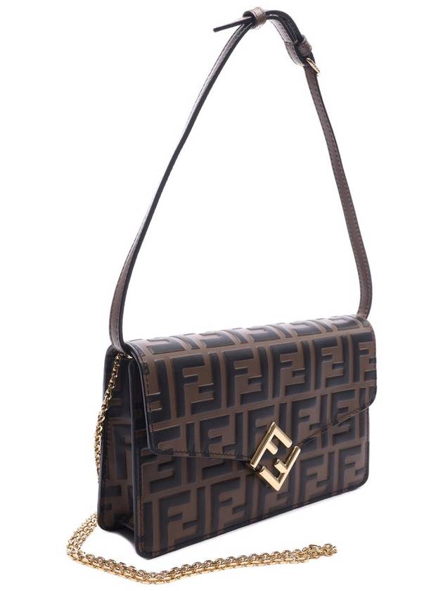 FF Diamond Flap Shoulder Back Brown - FENDI - BALAAN 4